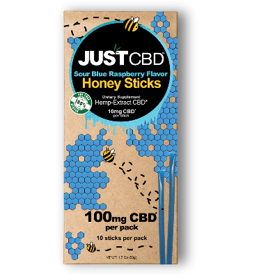 100mg Sour Blue Raspberry Honey Sticks | 10