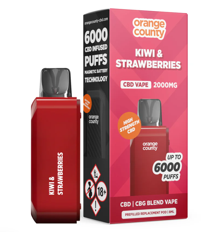 cbd vape pod Strawberry Kiwi CBD/CBG Choose Battery Color:Pink mango ice Caliburn G3 Lite Cover: