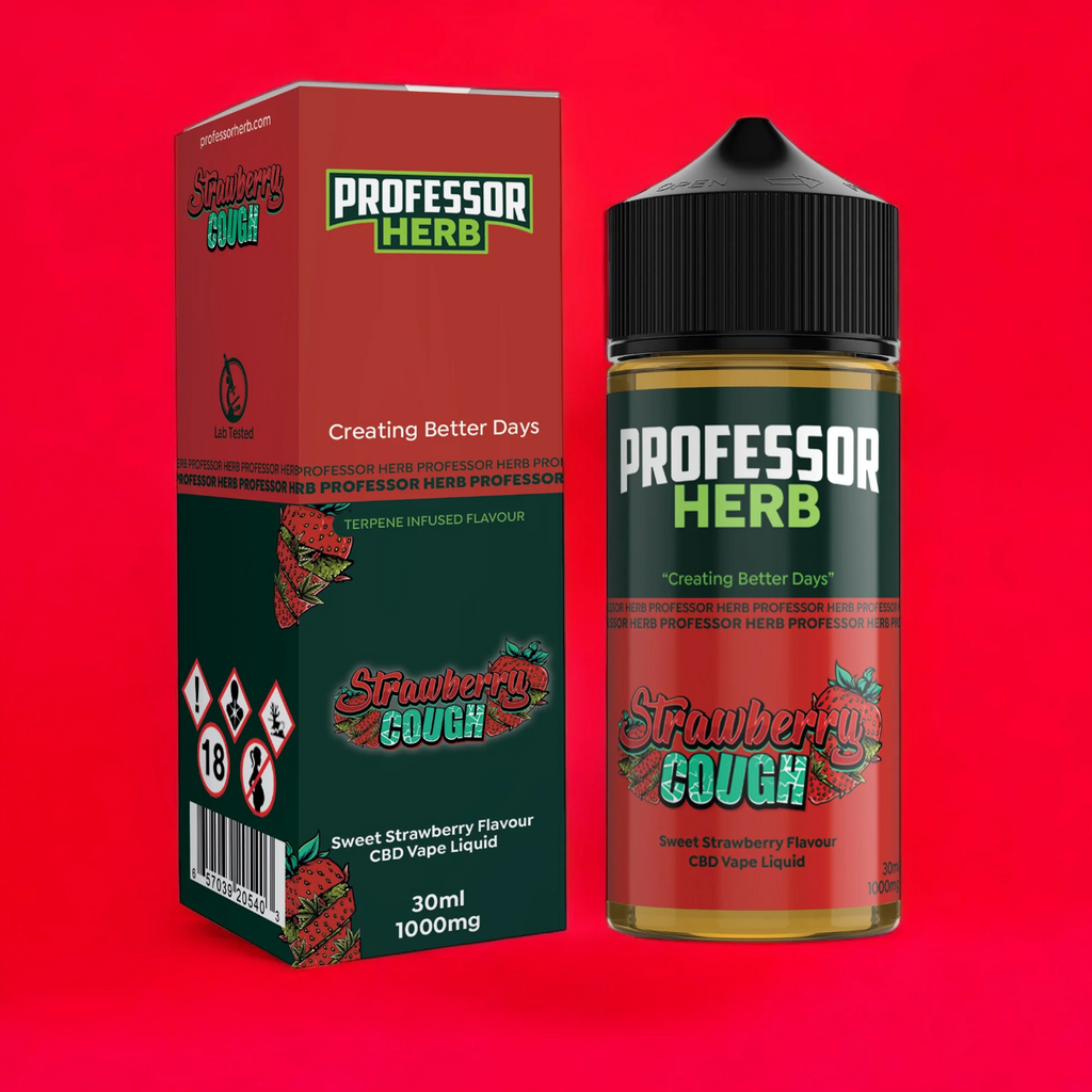 Professor Herb CBD Vape Liquid 1000mg/30ml | Strawberry Cough CBD Healing Store Professor Herb CBD Vape Liquid 1000mg/30ml | Strawberry Cough CBD Healing Store