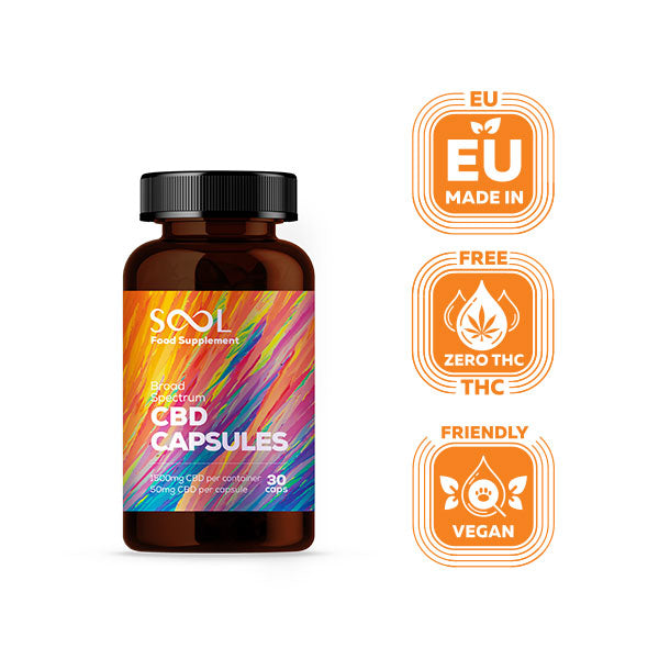 Reakiro Sool Broad Spectrum CBD Gel Capsules 1500mg, 30pcs, THC Free
