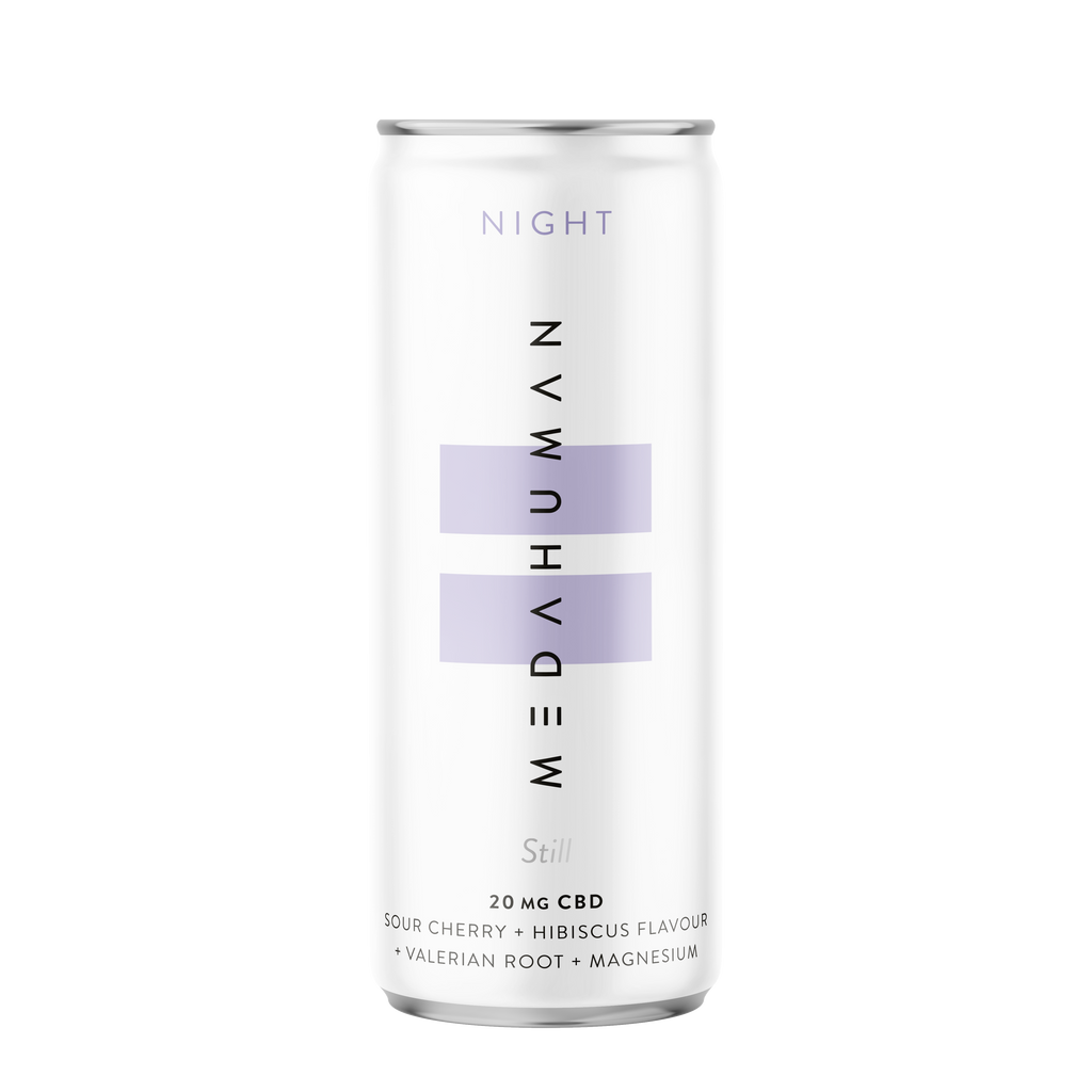 MEDAHUMAN NIGHT - A sour cherry and hibiscus flavoured CBD drink to help you sleep.
