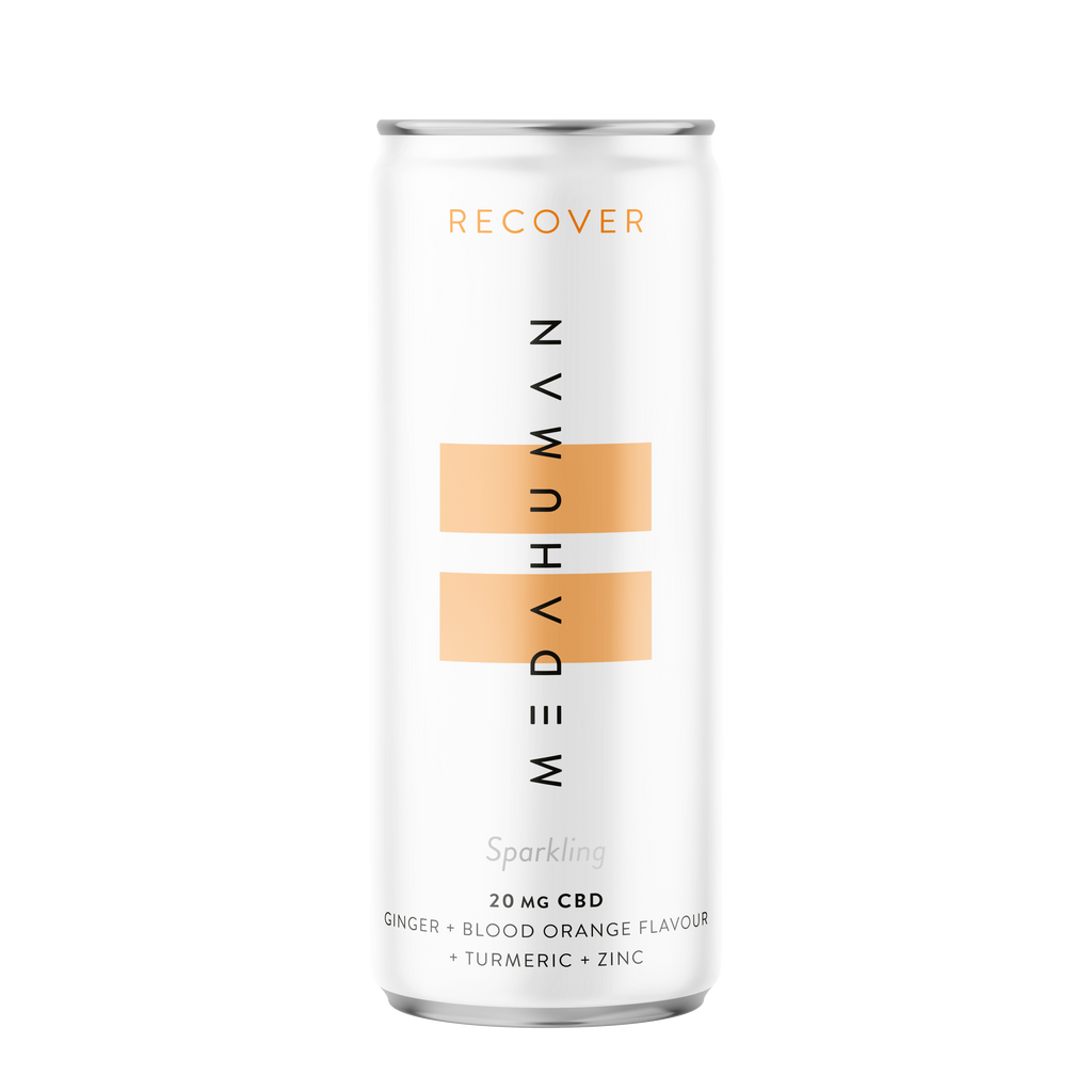 MEDAHUMAN RECOVER - A ginger and blood orange flavoured CBD drink to help reduce inflammation and fatigue.