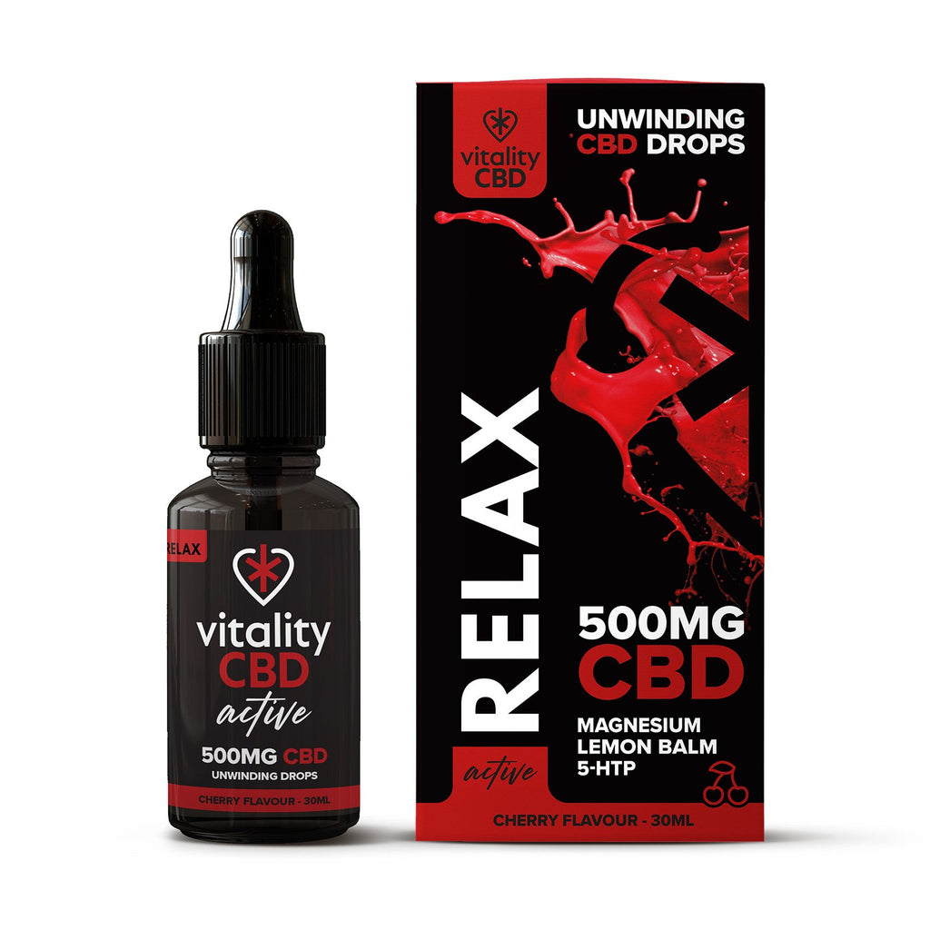 Vitality Active: Relax CBD Oil Cherry Flavour Drops 30ml